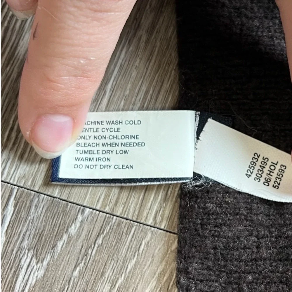 Gap Scarf Unisex OS Brown Tan Striped Cotton Lambswool Knit Winter Neckwear